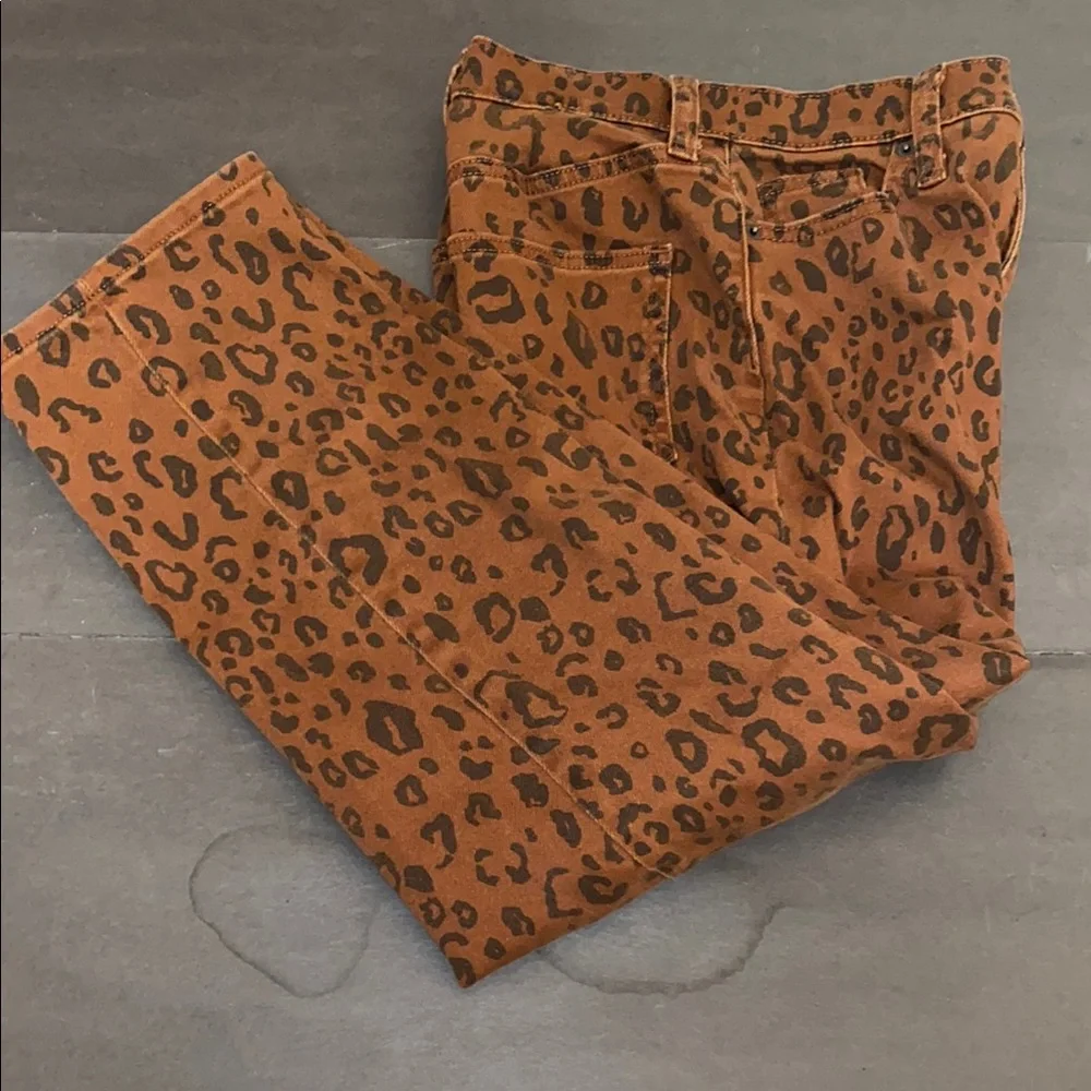 Universal Thread Womens 0/25R Vintsge Straight Leg Jeans Brown Leopard - Picture 5 of 14